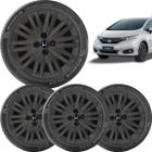 4X Calotas Honda Fit E Civic Todos Preto 208B1