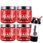 4x Creatina Monohidratada Hardcore Original 100% Pura 300g - Integralmédica+Coqueteleira 700 ML