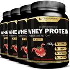 4x whey protein power nutrition mousse de morango 900g