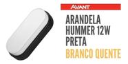 5 Arandela Tartaruga Led Preta Ip65 12w Branco Quente 3000k - Avant