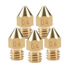 5 Bicos Nozzle 1.75mm Mk8 0,4mm Impressora 3d Creality Ender