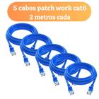 5 cabos de rede patch cord cat6 2m Internet RJ-45 Atacado