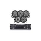 5 Canhão Refletor Led Rgbw 36 Leds Dmx Slim + Mesa Dmx 8/16