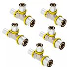 5 Conector Pex Te Tee Intermediario P/gas 16mm Multicamadas - Emmeti