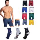 5 Cuecas Ciclista Boxer Academia Corrida+6 Pares Meia Longa