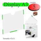 5 Display A3 Expositor Folhas Quadro Aviso Parede Pet Horiz