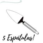5 Espátulas para Bolos e Tortas em Inox Top Max Envio Já