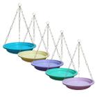 5 Kit Suspenso Para Pendurar Planta Pendente e Vaso Decorativo - 5 Prato Colorido 1,5 + 5 Corrente 44cm De Metal