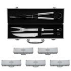 5 Kits Churrasco na Maleta Inox - 3 Itens - ZZ