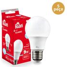 5 Lâmpada 9 W Led 6.500K Bivolt E27 Kian