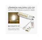 5 Lâmpadas LED Bipino G9 Halopin 7W 127V Branca Quente/3000K + Soquetes