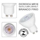5 Lâmpadas LED Dicroica MR16 GU10 4,8W Bivolt - Luz Branca Fria/6000K - Certificado INMETRO