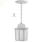 5 Luminaria Pendente Externo Vintage Colonial Injetado Branco Alz16