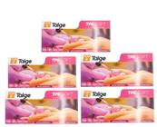 5 Luvas descartável Talge Resistente TPE soft Rosa