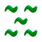 5 Meeples Animais Larva de madeira 9x20x6mm Verde Acessório de Jogo Ludens Spirit