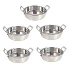 5 mini panela caçarola inox luxe p/ servir c/ alça m2