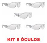 5 Óculos Incolor Proteção Motocicleta Pesca Epi Segurança