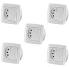 5 Pc Interruptor Simples Tomada 10a Dupla P/ Móveis Ilumi