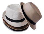 5 Pcs Chapeu Unissex Palha Malandrinho Panama