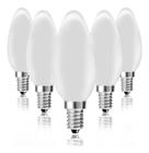 5 Peças Lâmpada Vela Incandescente Lisa 60w 220v E14 Leitosa