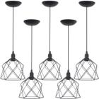 5 Pendentes Aramado Cálice Luminária Lustre Teto Retrô Vintage Industrial Balcão Agp Ilumini