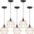 5 Pendentes Aramado Globo Luminária Lustre Teto Retrô Vintage Industrial Balcão Agp Ilumini