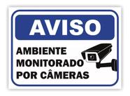 5 Placas Aviso Ambiente Monitorado Por Câmeras Pvc 25x18cm