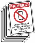 5 Placas De Aviso Sinalização Proibido Uso De Celular 20x15 - Royal Art