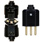 5 Plugue Plug Tomada Macho 3 Pinos 10a Preto 180 graus Margirius