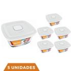 5 Potes Vidro Facilita Vap Quadrado Com Tampa 2L Marinex - NADIR FIGUEREIDO