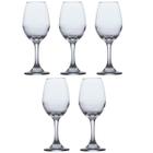 5 Taças de Vidro Resistente Vinho Tinto e Agua 365ml Luxo