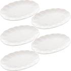 5 Travessas Bandejas de Porcelana Butterfly Flower 36x23cm Oval para Servir Bolos Petiscos Lyor