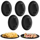 5 Travessas Prato Preto Oval para Sushi Petisco 25cm Melamina Fuxing