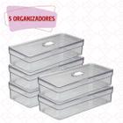 5 Un Organizadores Porta Ovos Com Tampa Acrilico Retangular