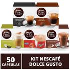 50 Capsulas Dolce Gusto, Capsula Café, Espresso, Nescau, Cappuccino, Chococino