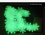 50 Flocos Neve verde 3 cm Fluorescente / Neon Brilha No Escuro