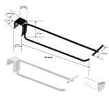 50 Ganchos Porta Preço para Gancheira Barra Preto ou Branco 30 Cm