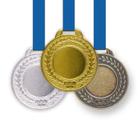 50 Medalhas Metal 35mm Lisa - Ouro Prata Bronze