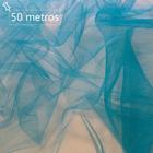50 Metros de Tecido Tule Azul Turquesa Para Decoração Festas