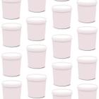 50 Potes Para Alimentos 500 ML Branco Com Tampa PP 11x9,5 Cm