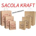 50 Sacolas Kraft Amor PP 24x18x10,5 Menor Preço