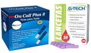50 Tiras para Medição de Glicose On Call Plus 2 + 50 Lancetas