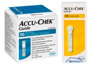 50 Tiras Reagentes Accu Chek Guide + 25 Lancetas Softclix