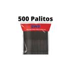 500 Palitos Grande Plástico Canudo 28cm para Topper de Bolo e Pirulitos Tubo Pet Bwb Preto