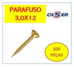 500 peças Parafuso Cabeça Chata Phillips 3,0 x 12 - Ciser