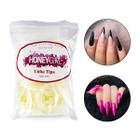 500 Tips Stiletto Natural Leitosa Unhas de Gel Honey Girl