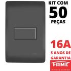 50un Interruptor Simples 10A Com Placa Habitat Black FAME