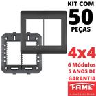 50un Placa 4X4 06 Módulos Com Suporte Habitat Black FAME