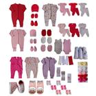 52 Peças - Kit Completo Bebê Menina Envio Imediato Gêmeas Roupa Enxoval