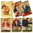 55 Cartas One Piece Douradas Deck Golden - Luffy, Roronoa Zoro, Sanji, Usopp, Shanks